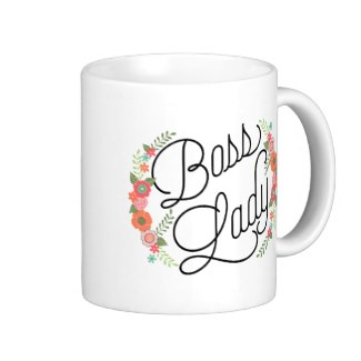 Boss lady floral mug