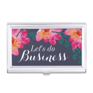 Let’s do business floral business card case