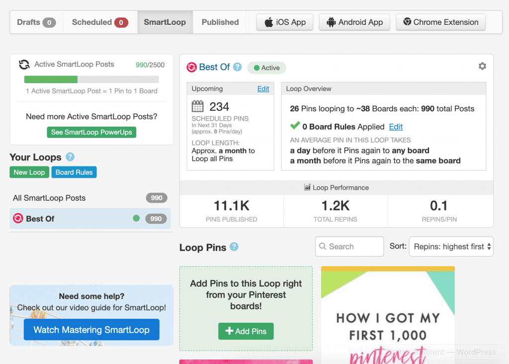 Automate Pinterest with Tailwind Smart Loop