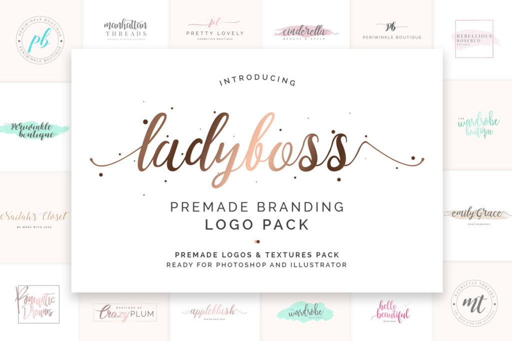 Lady Boss Premade Branding Logo Pack
