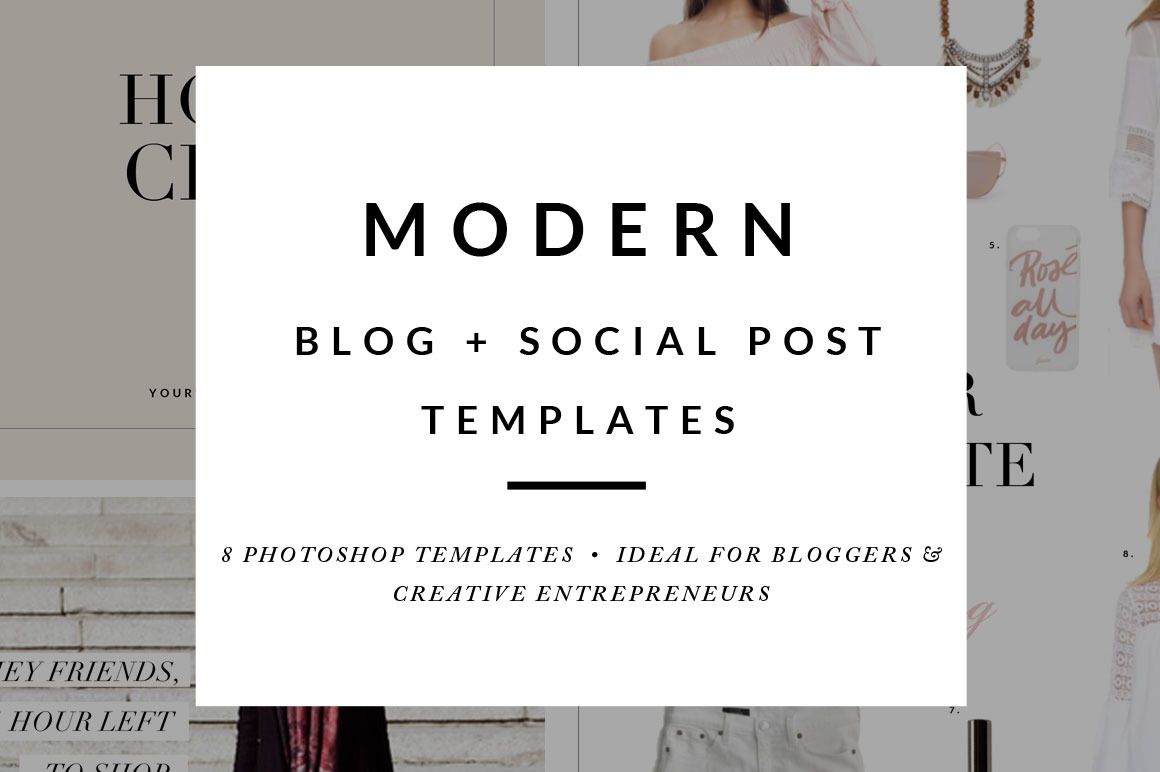 Modern blog and social post templates