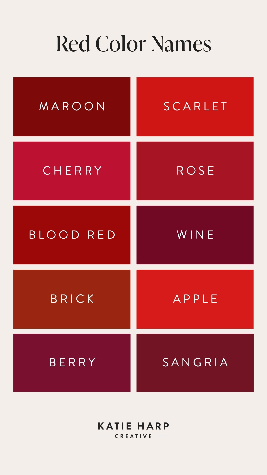 Red Color Names