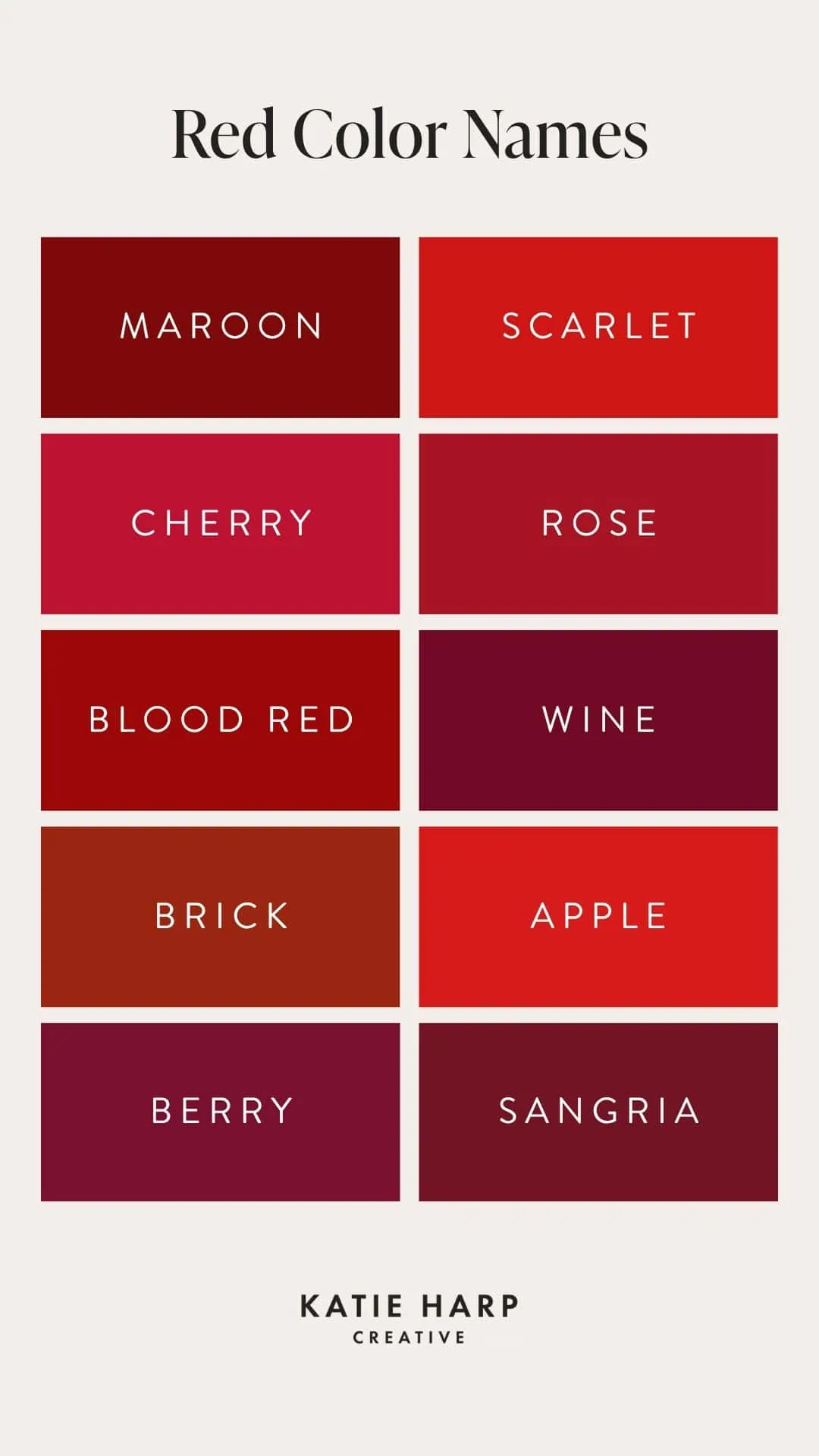 Red Color Names Red Color Names