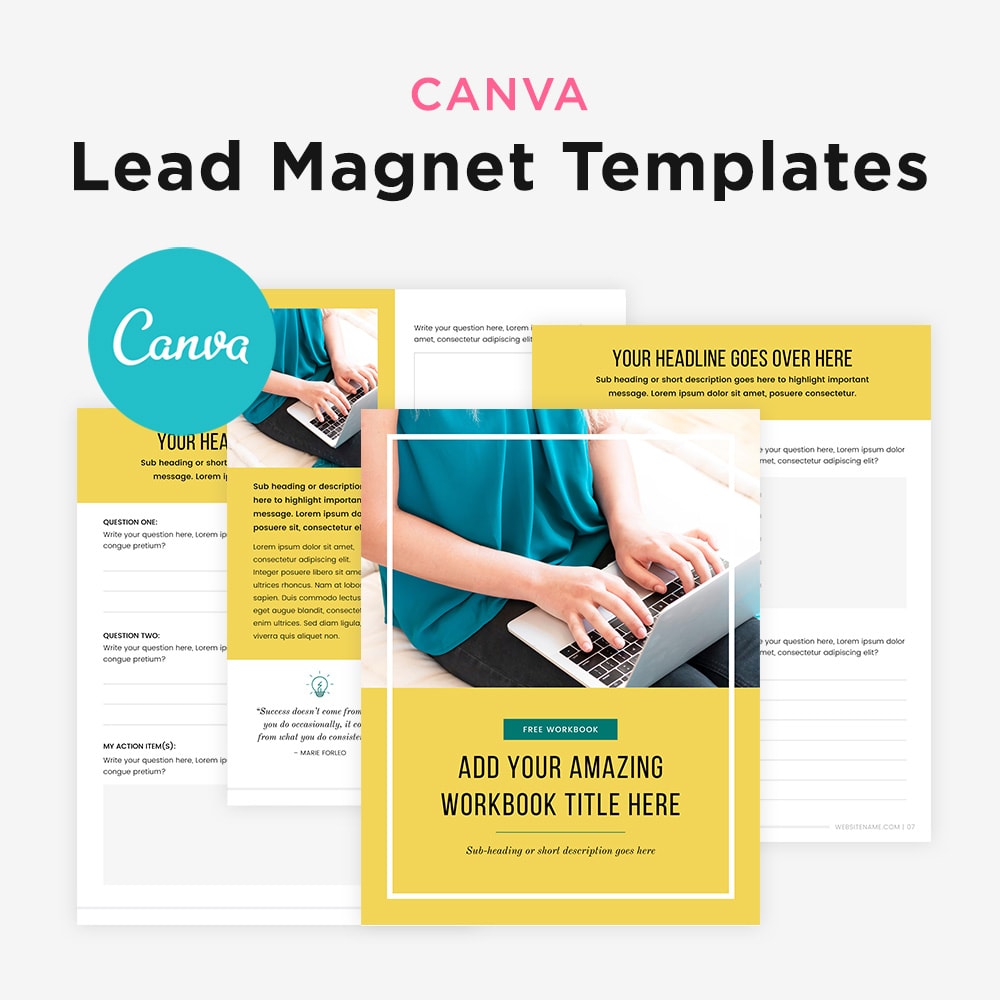 Yellow bold Canva lead magnet template