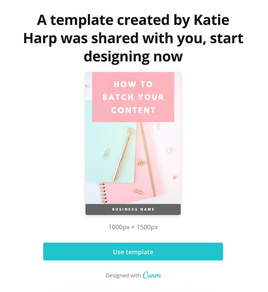 Canva template preview