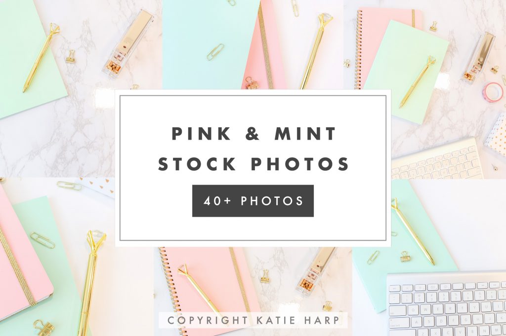 Pink and Mint Stock Photos
