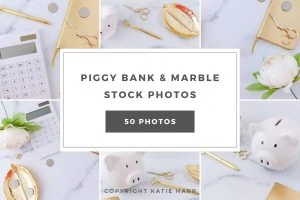 Piggy Bank and Marble Stock Photos