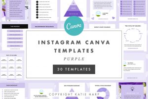 Purple Instagram Canva templates