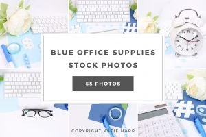 Blue Office Supplies Stock Photos