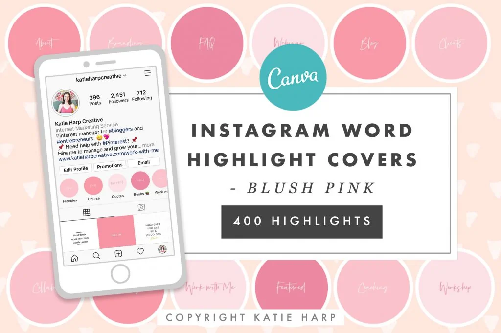 Pink Instagram Word Highlight Covers