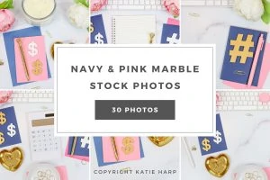 Navy and Pink Marble Stock Photos