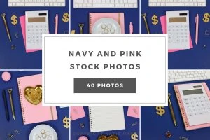 Navy and Pink Stock Photos