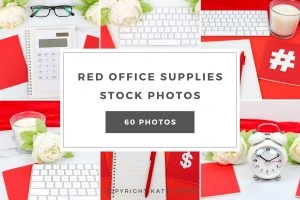 Red Office Supplies Stock Photos