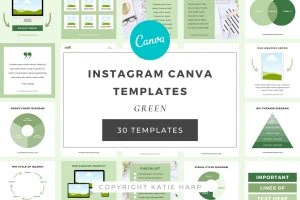 Green Instagram Canva templates