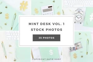 Mint desk office supplies