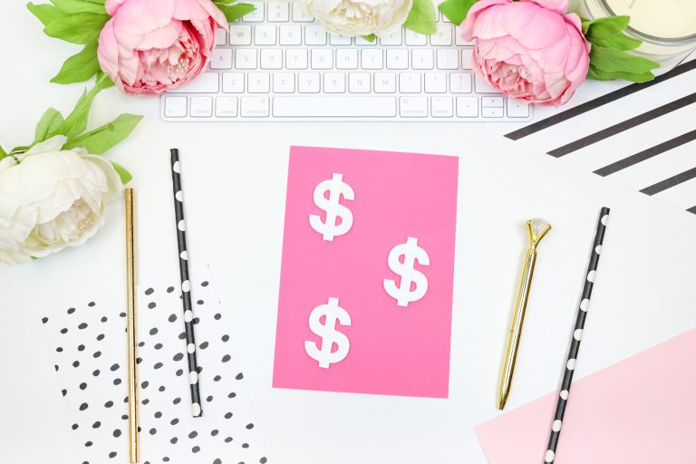 Hot pink and black office supplies