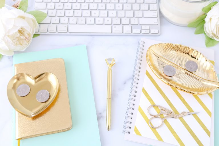 Gold and mint office supplies