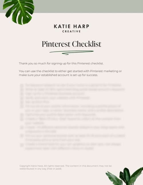 Pinterest Checklist
